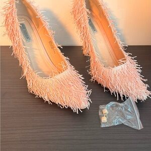 Cape Robbin Blush Fringe Heels